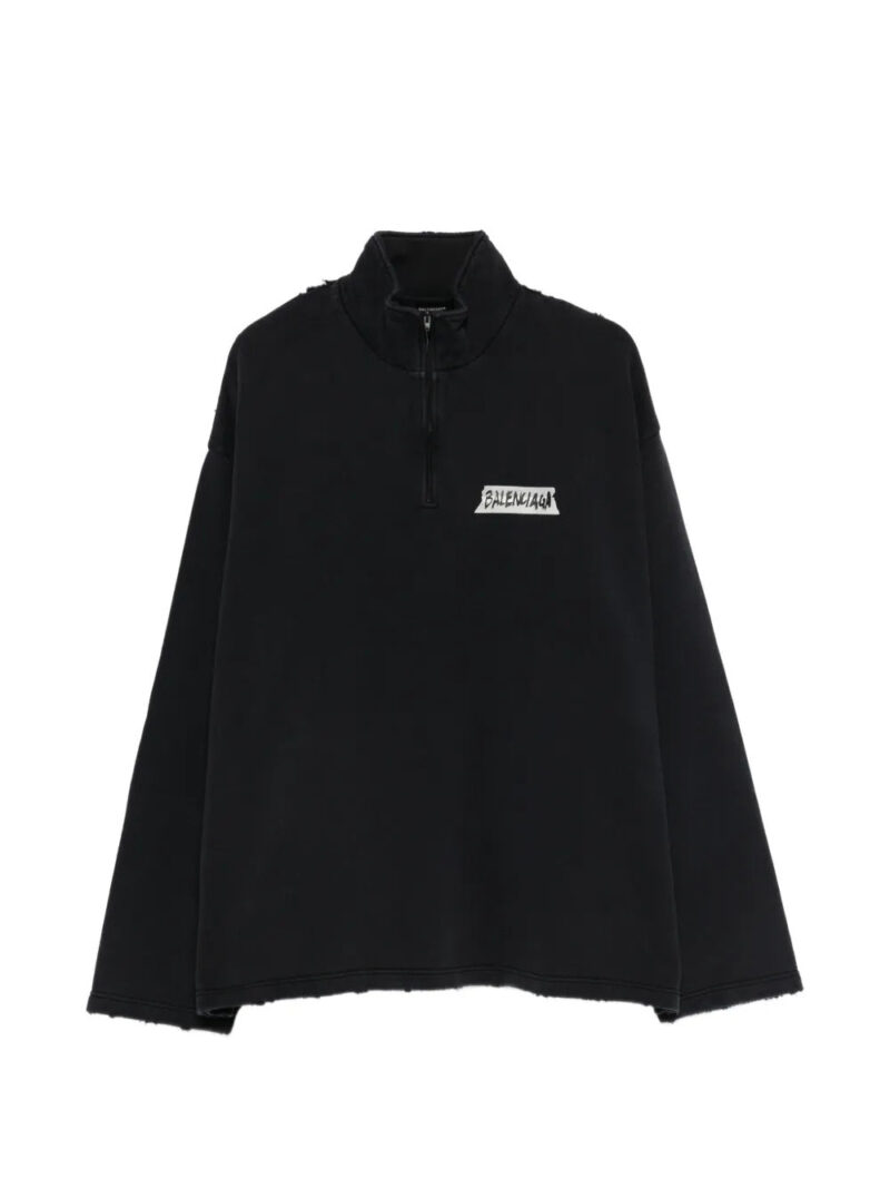 Balenciaga  distressed zipped sweatshirt