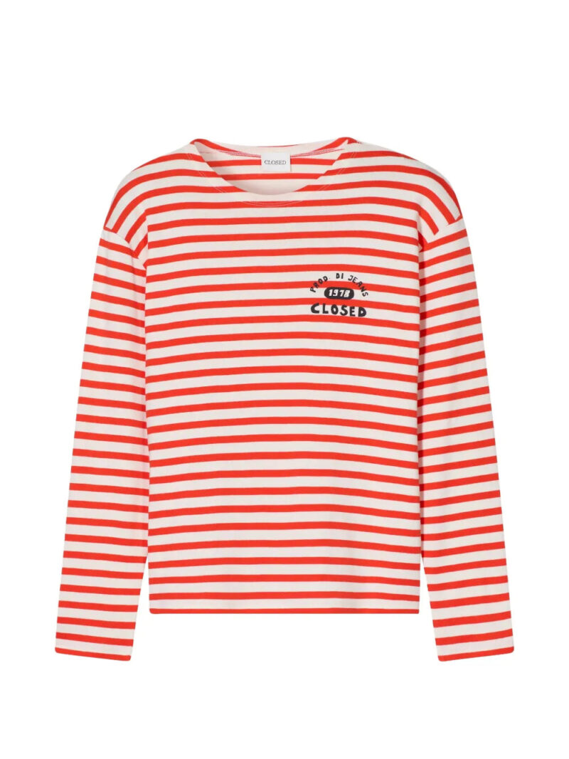 Closed  striped long-sleeves T-shirt
