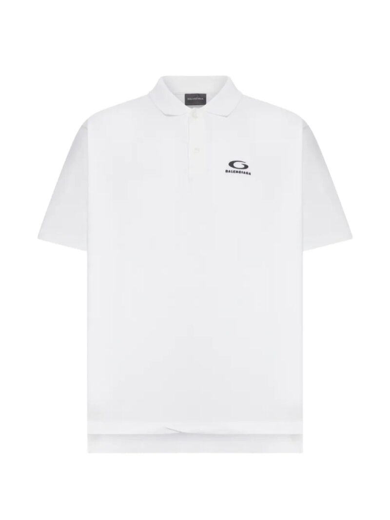 Balenciaga  logo-embroidered pique polo shirt
