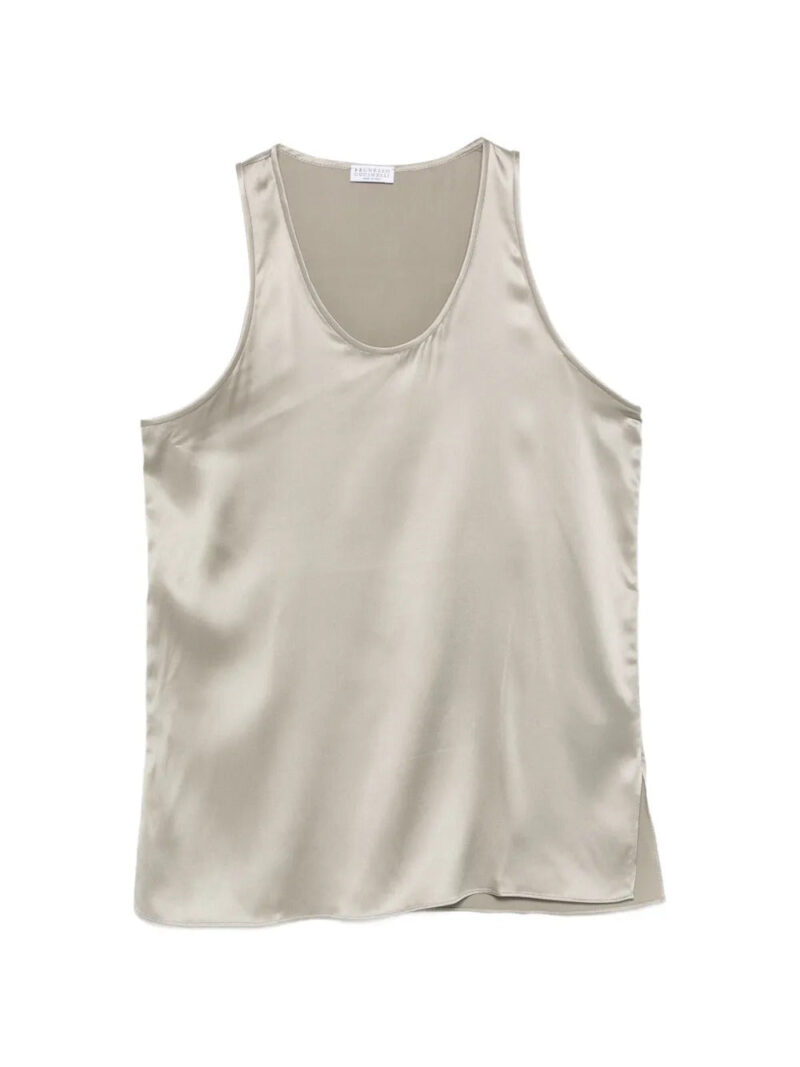 Brunello Cucinelli  scoop-neck silk blouse