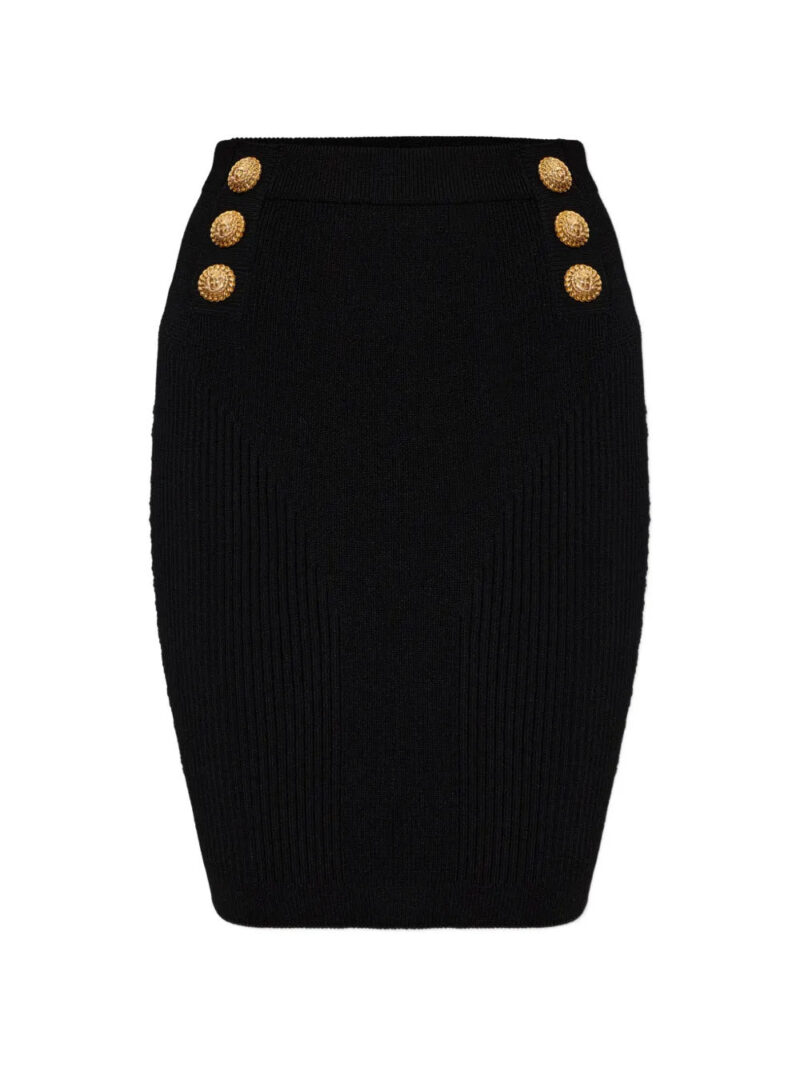 Balmain  button ribbed skirt