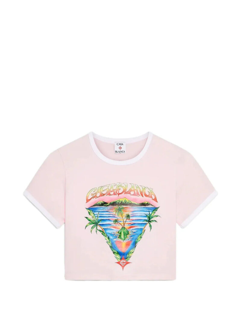 Casablanca  graphic short-sleeve cropped T-shirt
