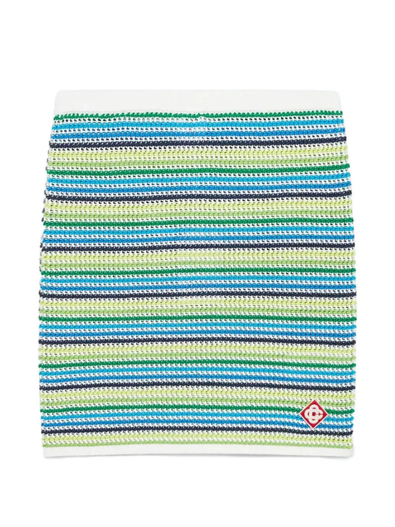 Casablanca  striped logo mini skirt
