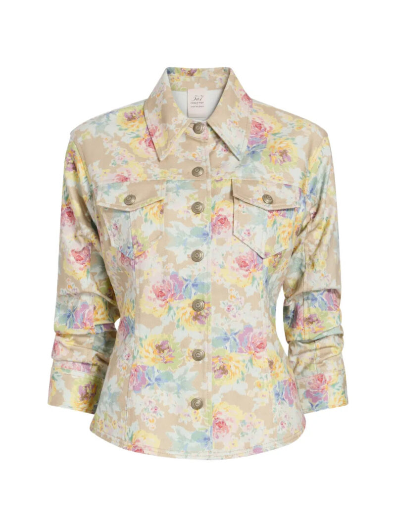 Cinq A Sept  Canyon Ikat Bouquet denim jacket