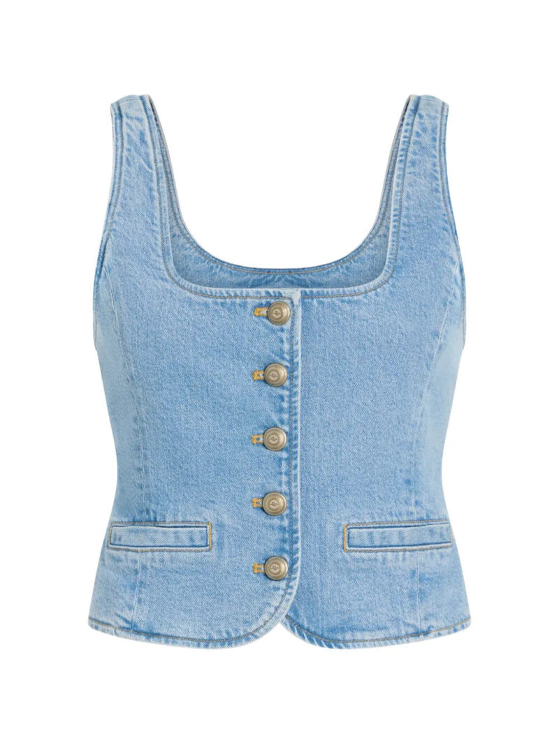 Cinq A Sept  Rowena button-up denim top