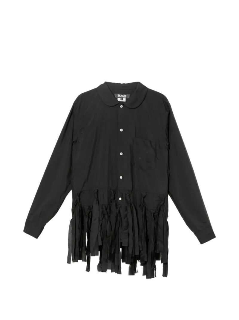 Black Comme Des Garçons fringe long-sleeve shirt