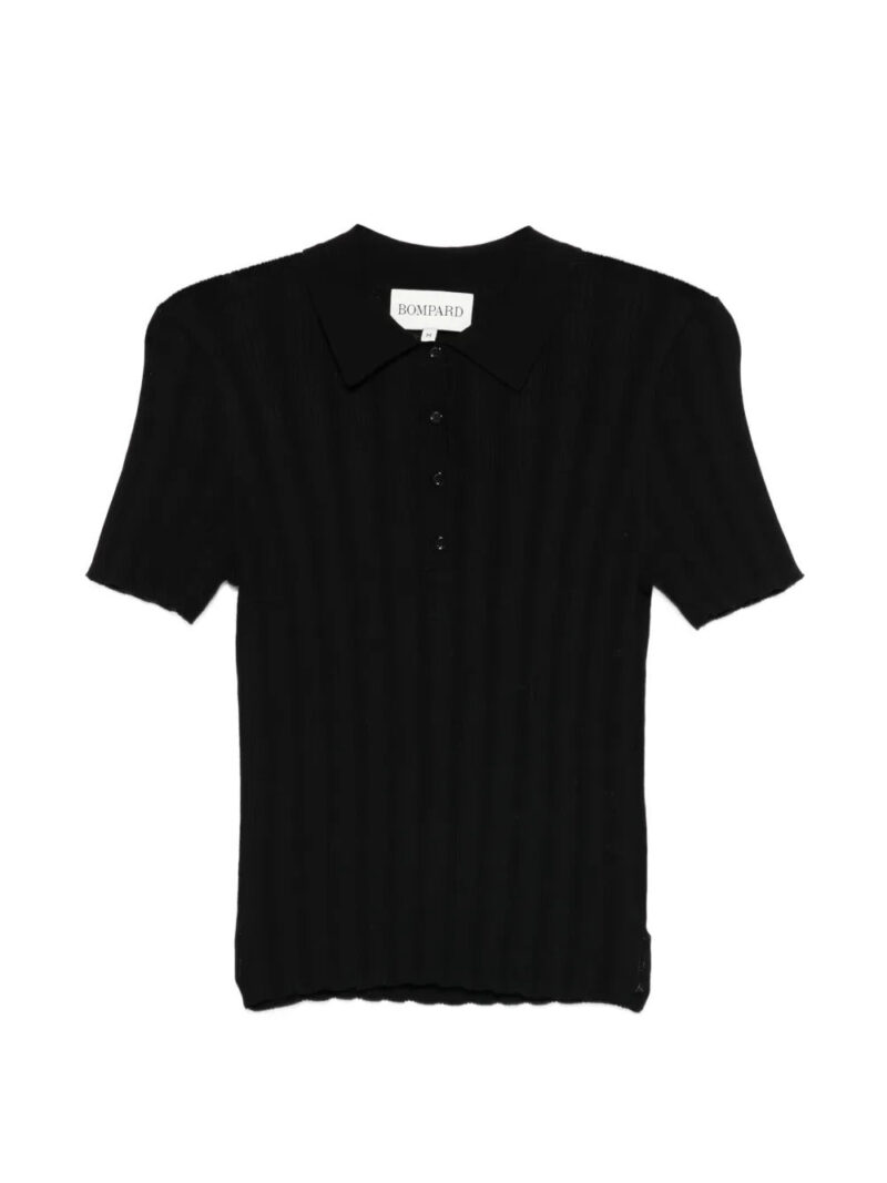 BOMPARD  ribbed button-fastening polo top