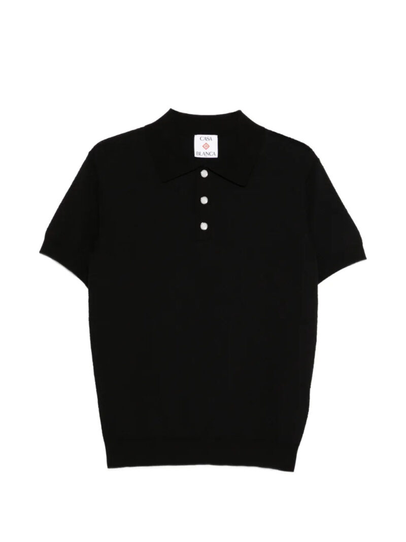 Casablanca  pointelle monogram polo shirt