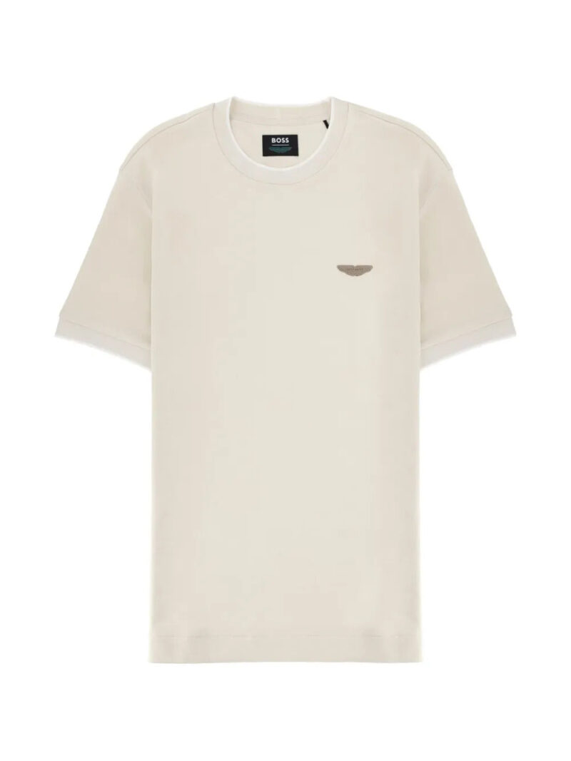 BOSS  x Aston Martin crewneck wool-cotton jacquard T-shirt
