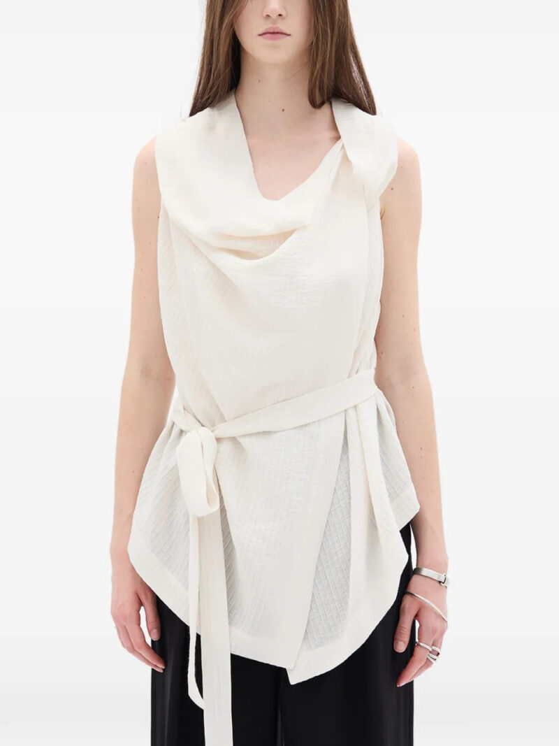 Ann Demeulemeester  asymmetric waist-belt blouse