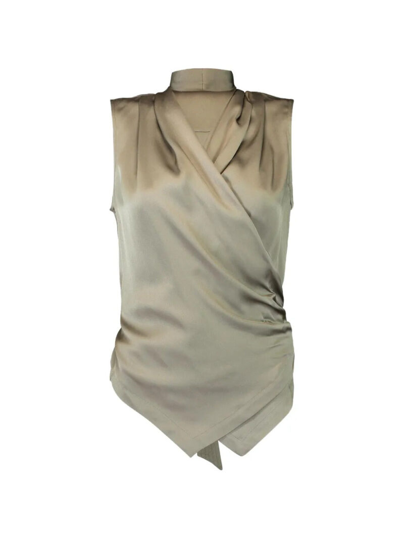 Brunello Cucinelli  wrap sleeveless blouse