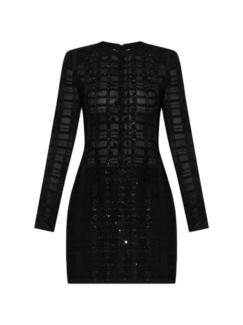 Balmain  beaded checked dress