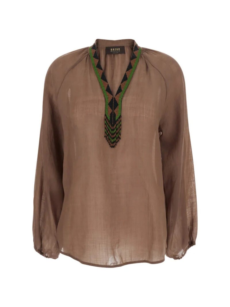 Bazar Deluxe  beaded V-neck top
