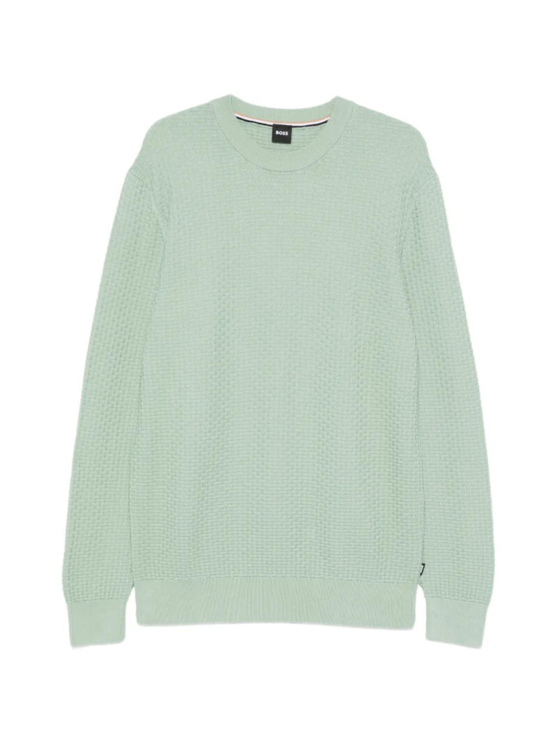 BOSS  textured crew neck sweater