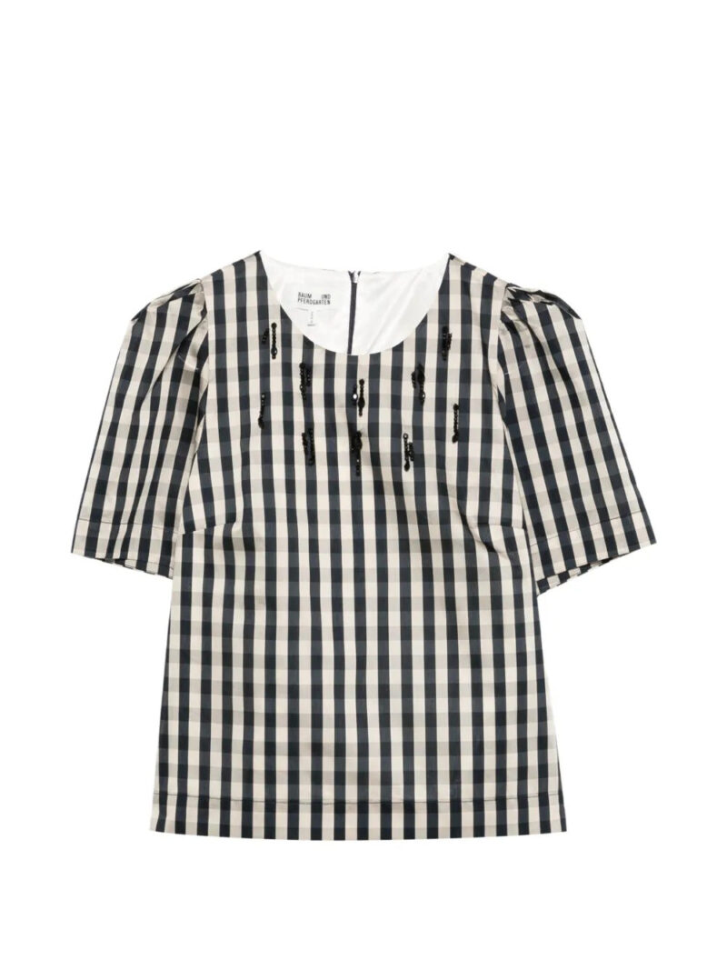Baum Und Pferdgarten  Minu beaded gingham top