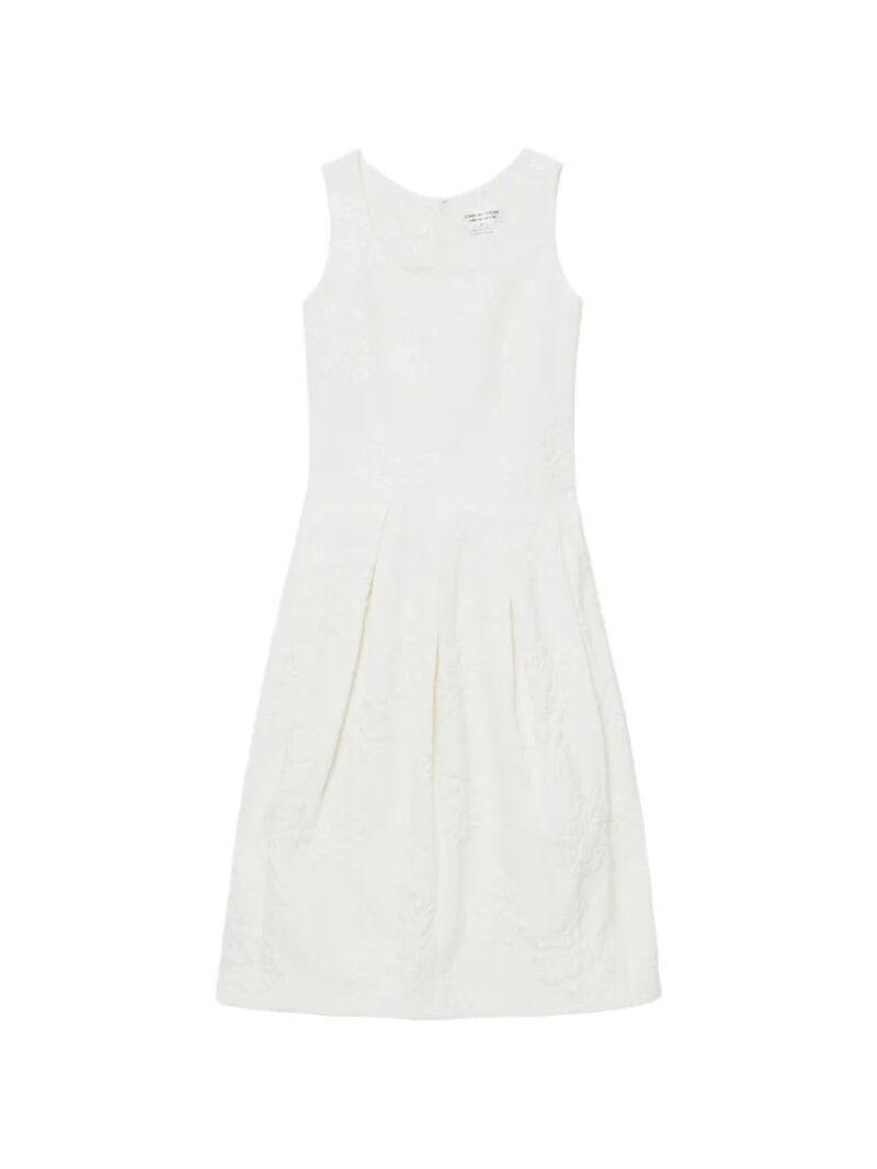 Comme Des Garçons Comme Des Garçons  floral-embroidery pleated midi dress