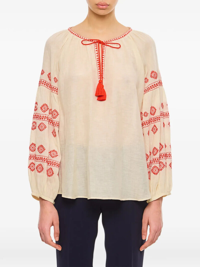 Benaras By Citrus  gathers floral embroidery top