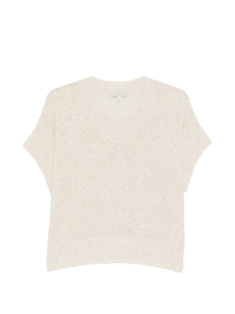 Antonelli  sequin-embellishment V-neck top
