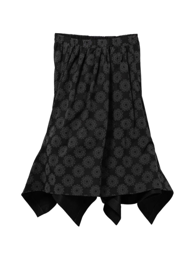 Comme Des Garçons  floral asymmetric midi skirt