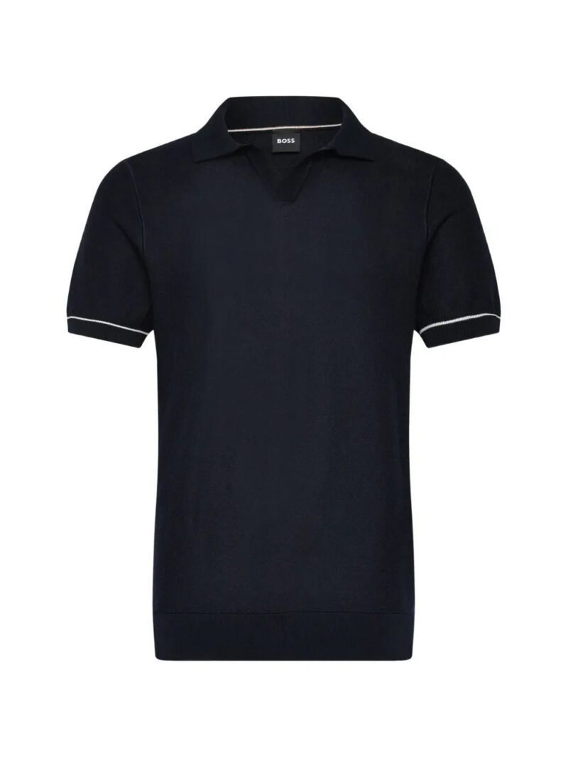 BOSS  cotton-blend horizontal-stripe polo shirt