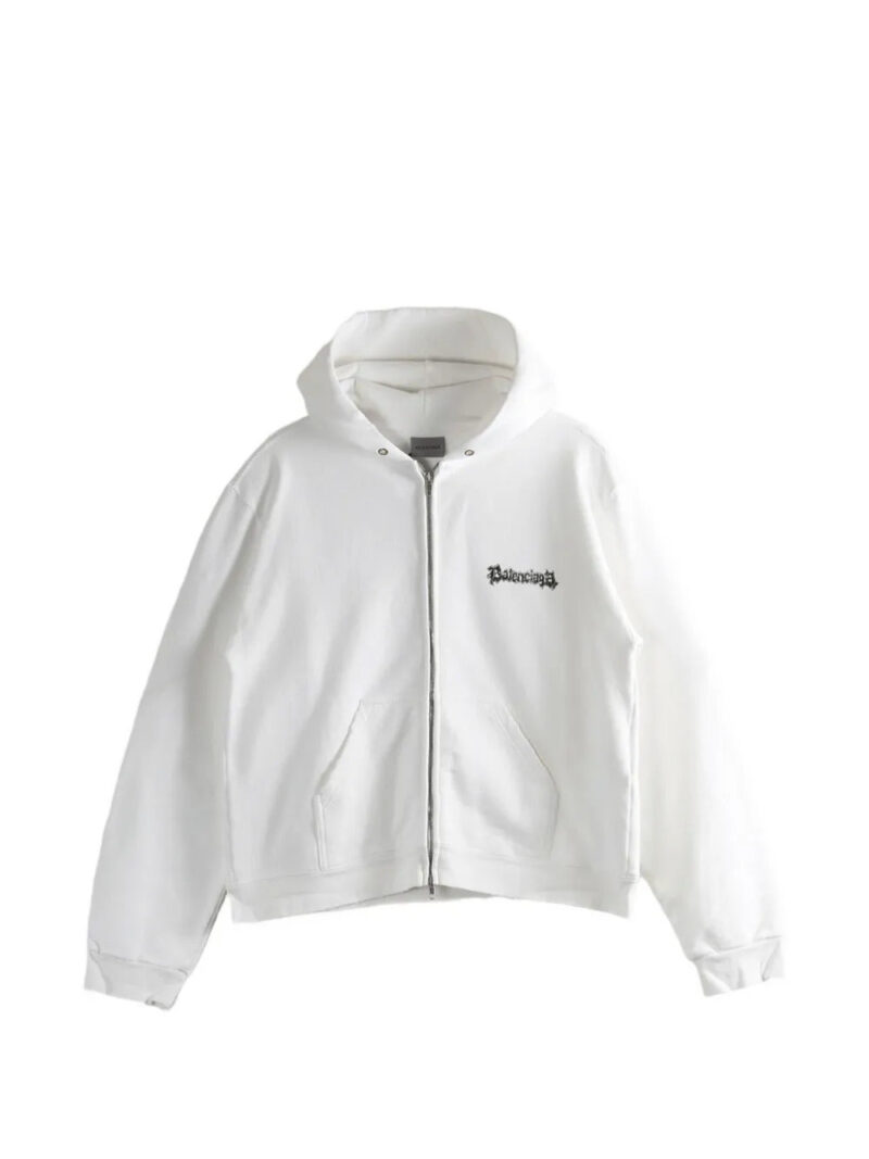 Balenciaga  graphic-print zip-up hoodie