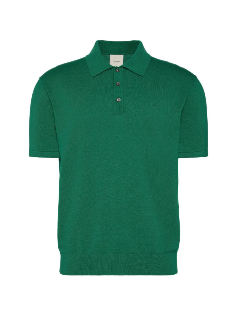 Calvin Klein  Supima embroidered-logo polo shirt