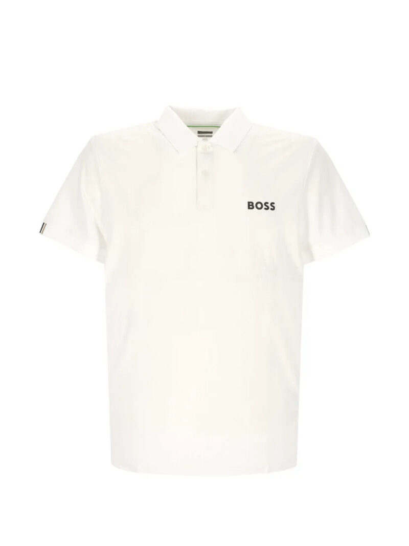 BOSS  logo-print polo shirt