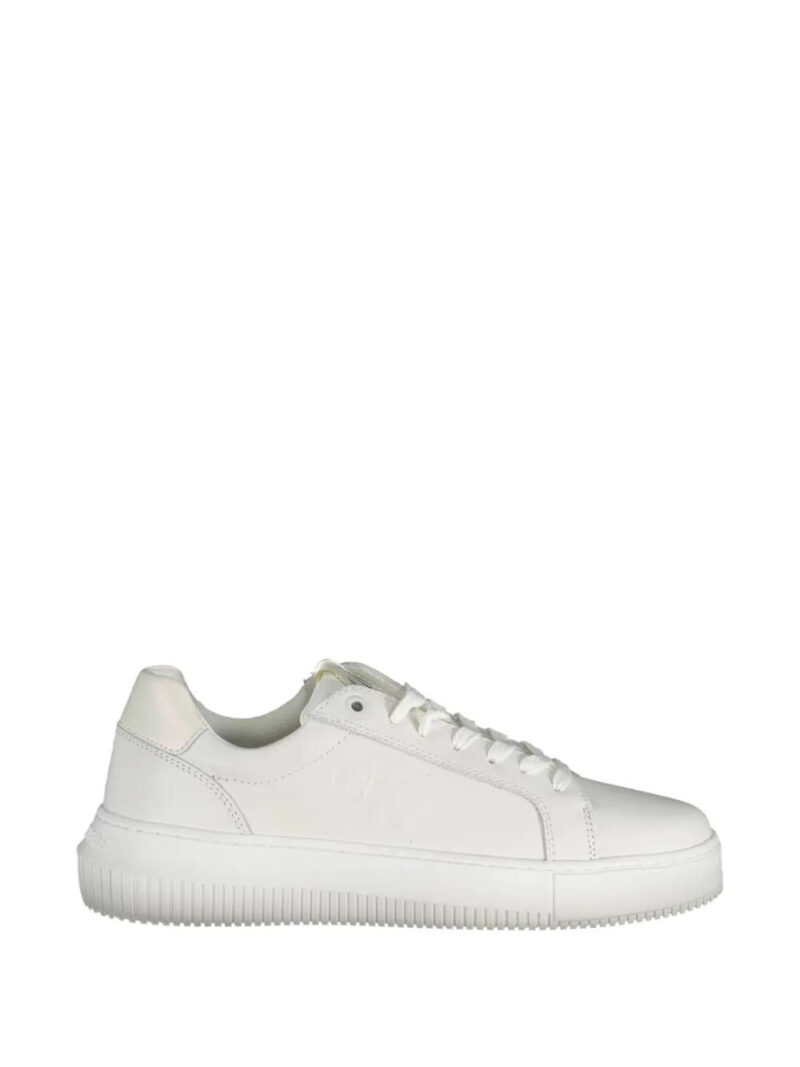 Calvin Klein  embossed-logo leather sneakers