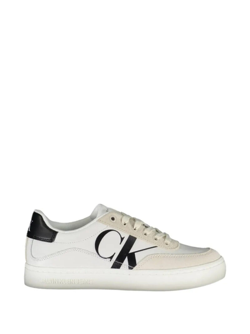 Calvin Klein  monogram-print suede-panel sneakers