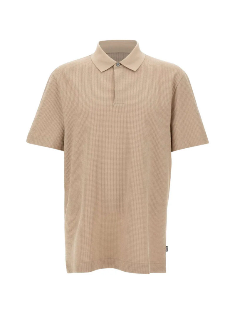 BOSS  checked jacquard polo shirt