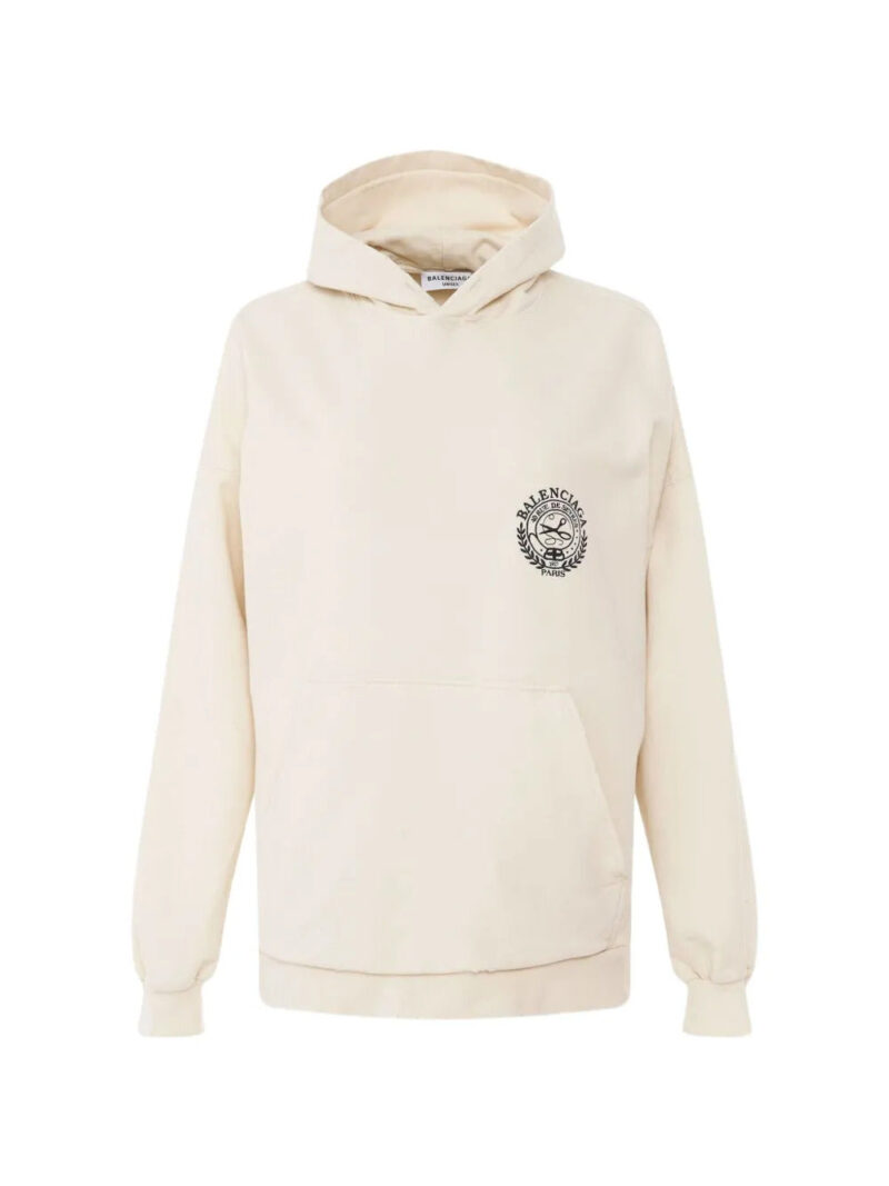 Balenciaga  embroidered-crest wide-fit hoodie