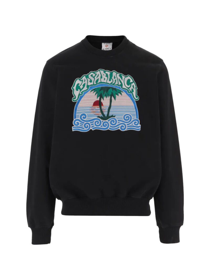 Casablanca  embroidered cotton sweatshirt