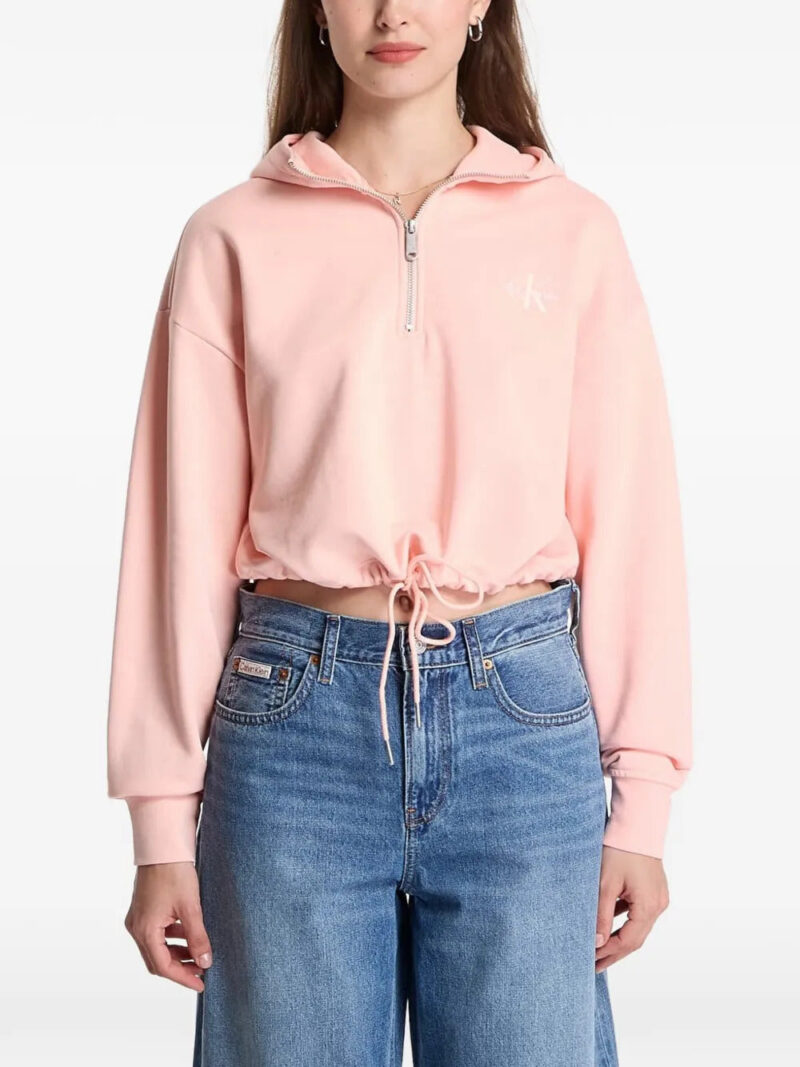 Calvin Klein  Monologo quarter-zip drawstring hoodie