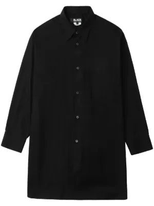 Black Comme Des Garçons  satin-panelled cotton shirt
