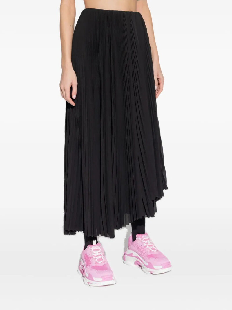 Balenciaga pleated asymmetric-hem midi skirt