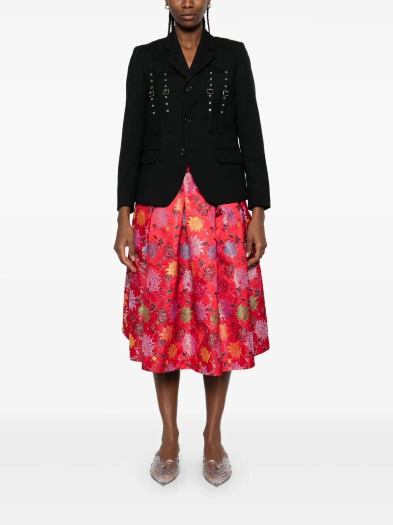 Comme Des Garçons  floral-jacquard midi skirt