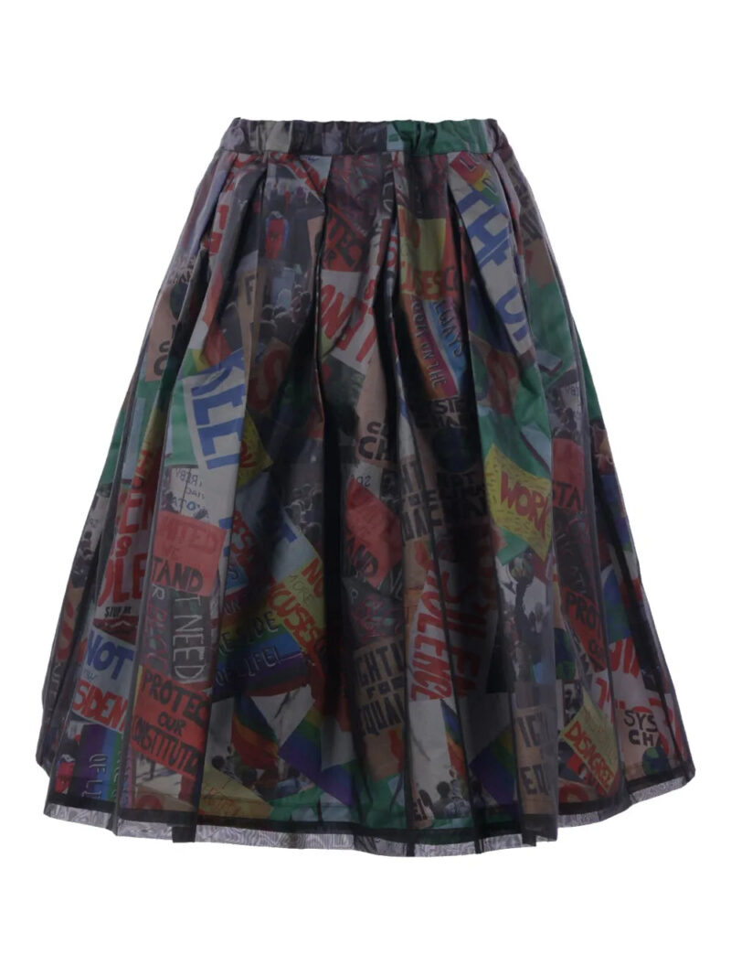 Comme Des Garçons  printed pleated skirt