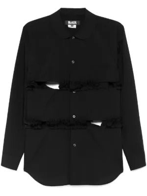 Black Comme Des Garçons ruffle-trim shirt