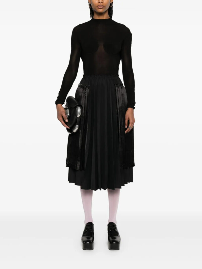Black Comme Des Garçons  pleated midi skirt