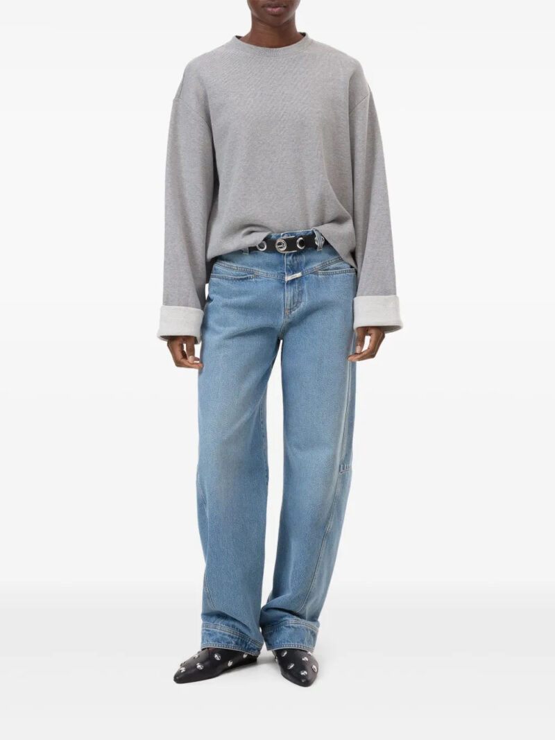 Closed  turn-up long-sleeve sweatshirt