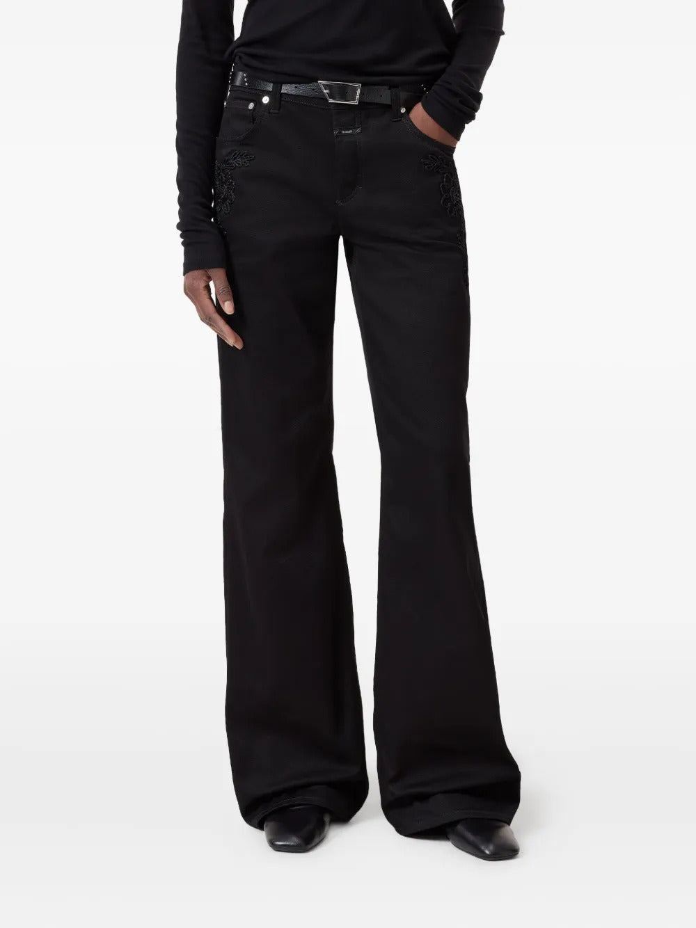 Closed embroidered high-rise jeans - Image 4