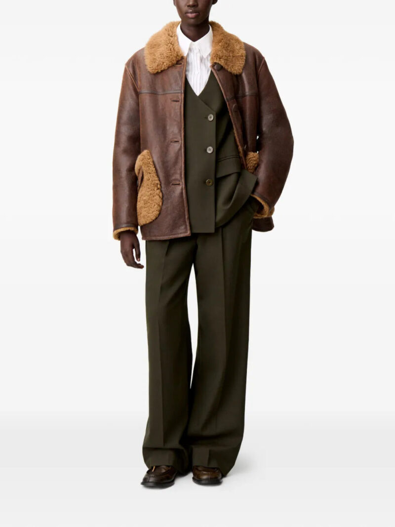 Claudie Pierlot shearling patch-pocket jacket
