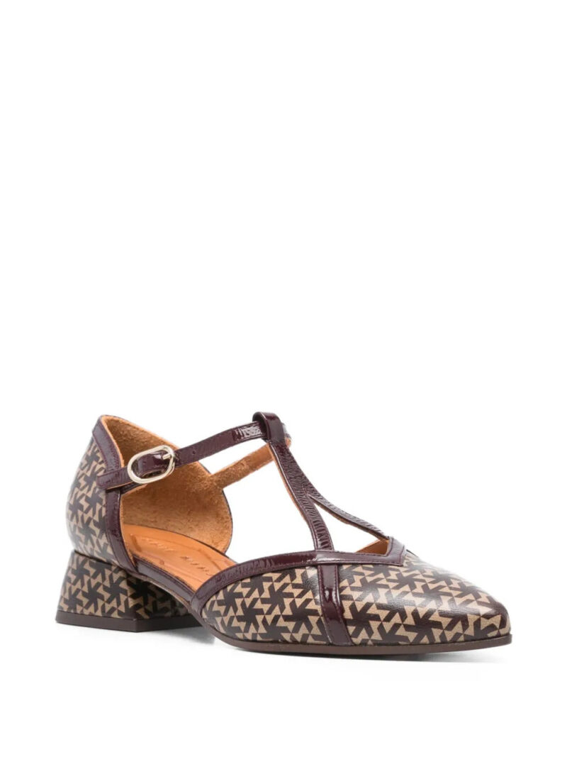 Chie Mihara 35mm geometric-print T-bar pumps