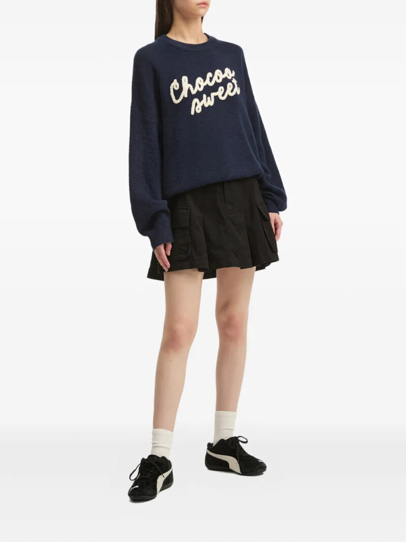CHOCOOLATE  embroidered-lettering sweater