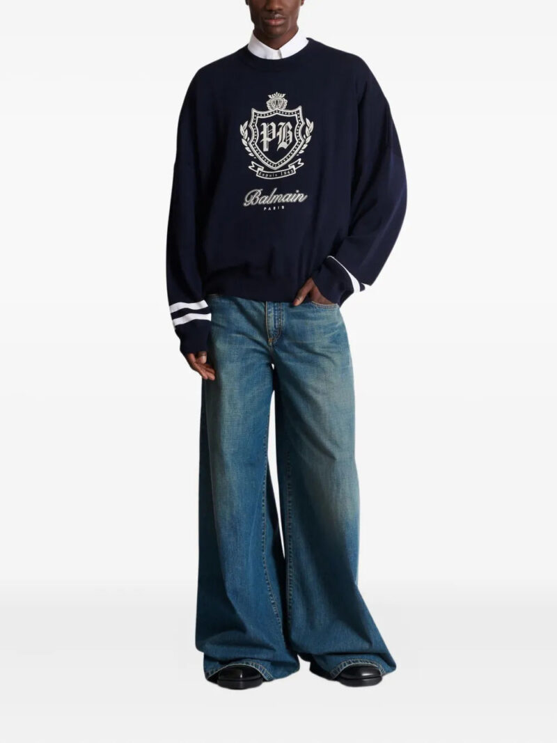 Balmain faded wide-leg jeans