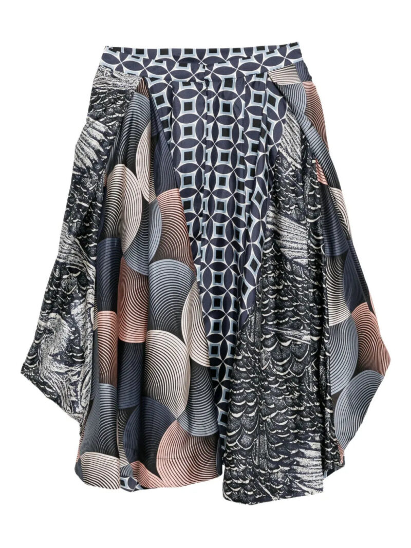 Biyan printed silk skirt