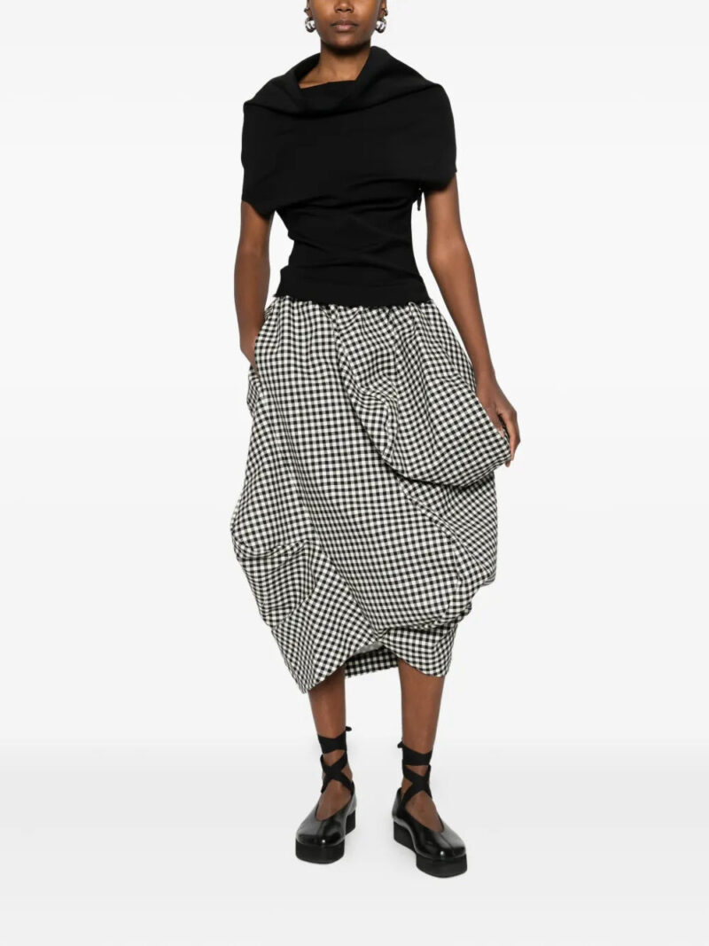Comme Des Garçons gingham-pattern gathered skirt