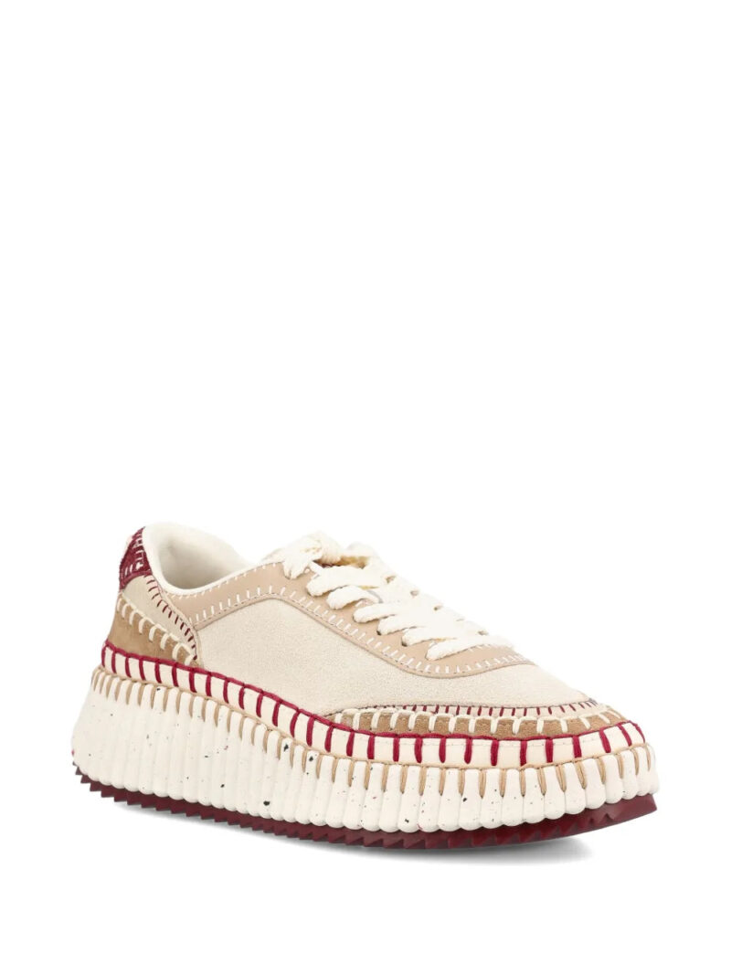 Chloé  Nama textured-sole lace-up sneakers