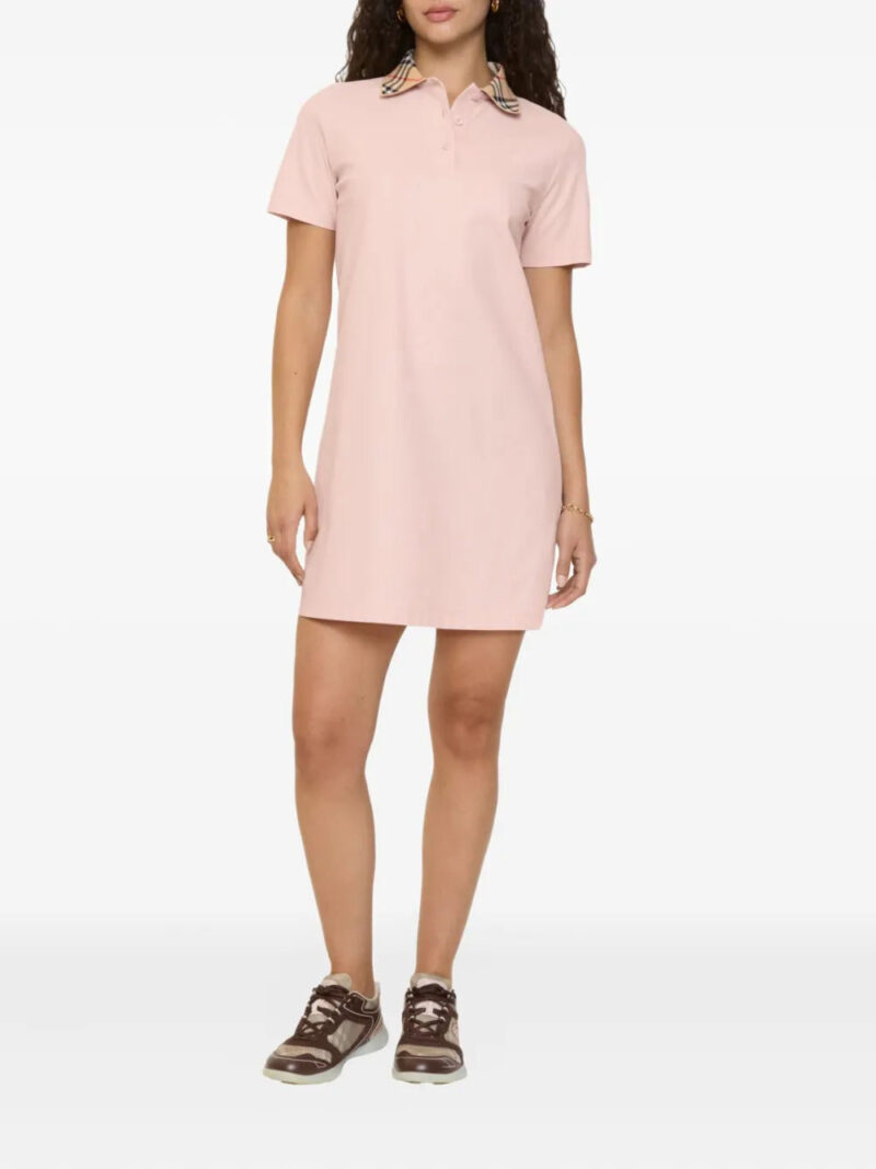 Burberry  check-collar embroidered mini dress