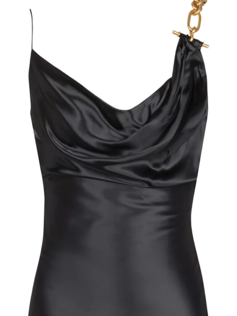 Balmain  chain-detail satin dress